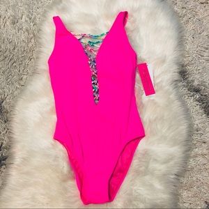 Lilly Pulitzer Isle Lattice One-Piece Swim Suit